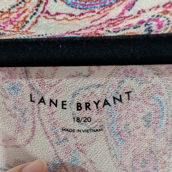 Lane Bryant Multi Paisley Max Swing Perfect Sleeve Crew-Neck Tee Size 18/20 - Picture 3 of 10